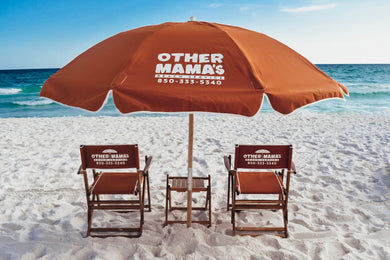 Two Deck Chairs and Umbrella