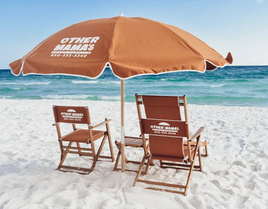 Single Beach Chair, Single Deck Chair, and Umbrella