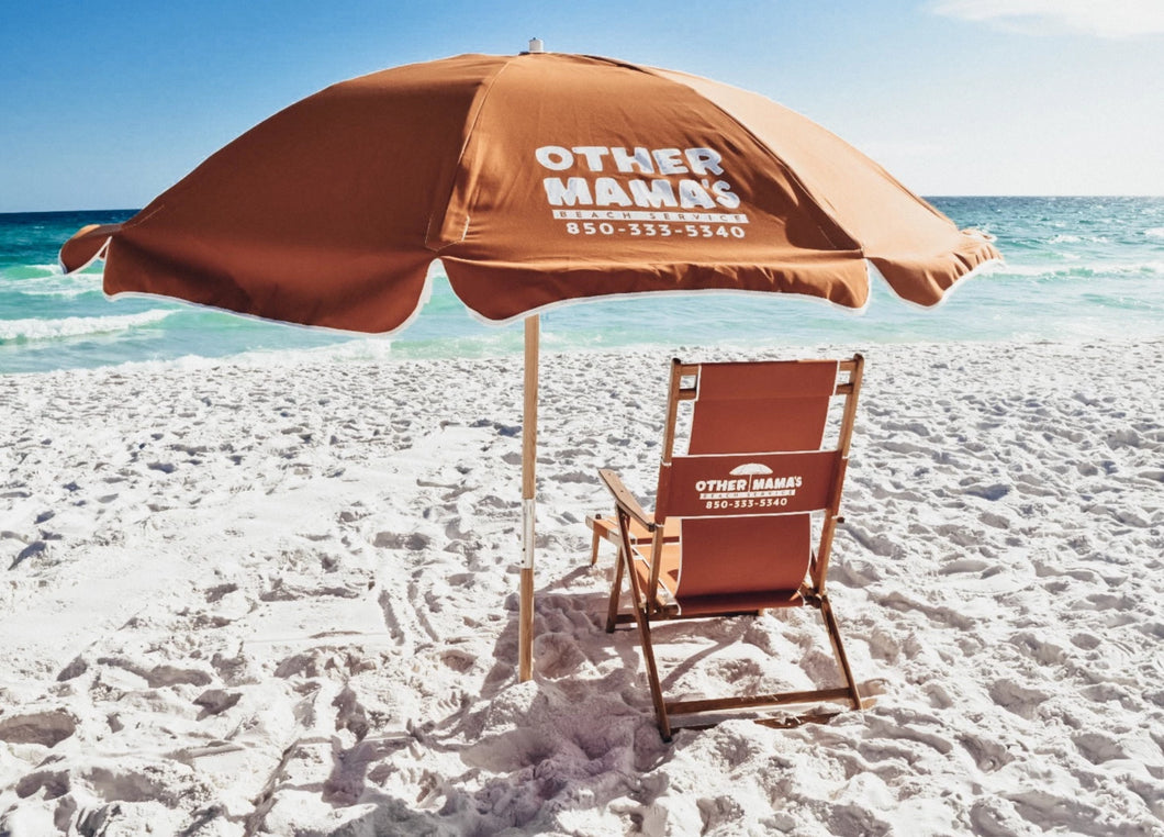 Single Beach Chair and Umbrella